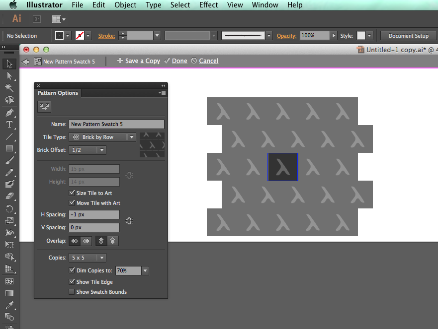 Creating a pattern swatch